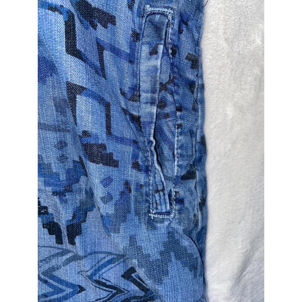 Philosophy Womens Dress Tunic Sz Large Aztec Chambray Western Boho Streetwear - Picture 7 of 12